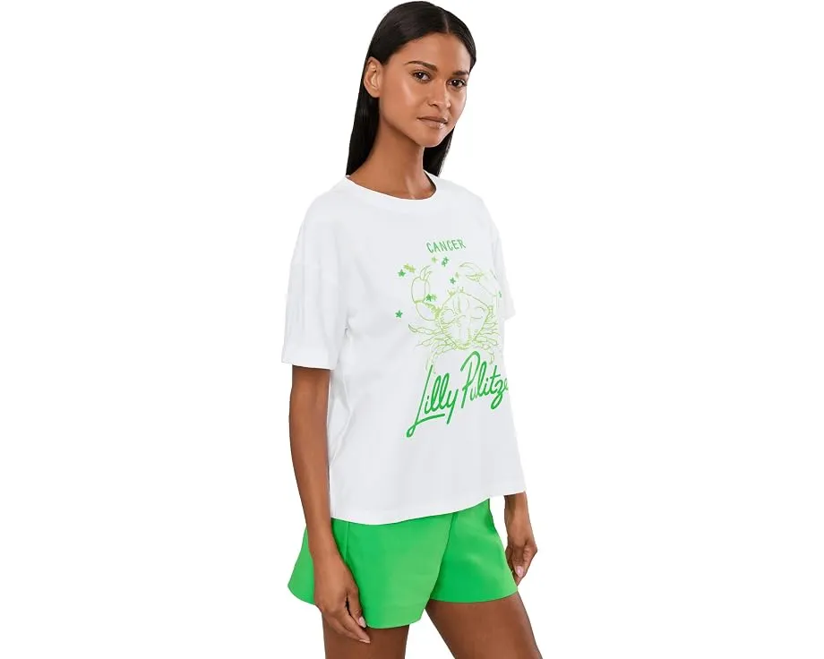 Трикотажный топ Lilly Pulitzer Stella с круглым вырезом и принтом на груди