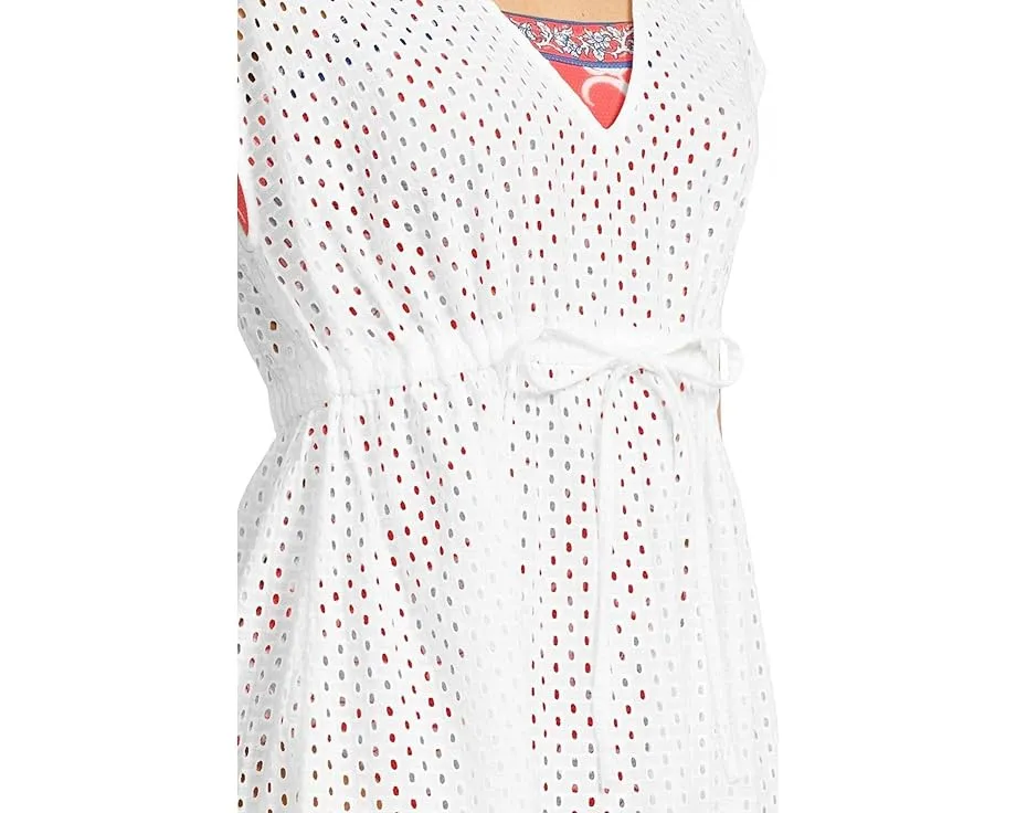 Короткое платье Tommy Bahama Eyelet Cove с V-образным вырезом и кулиской