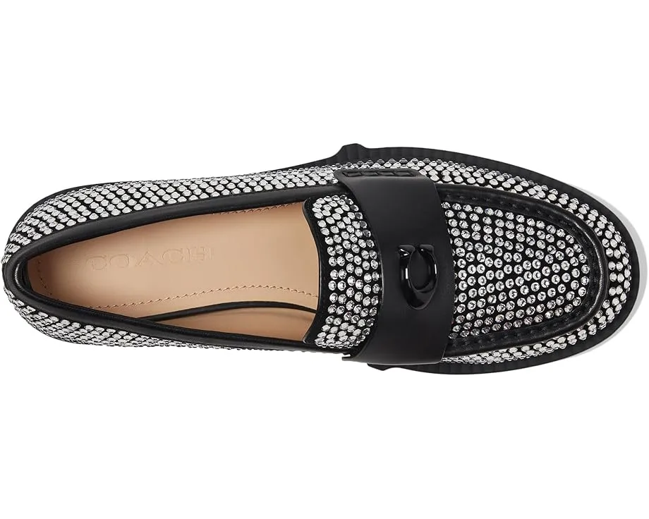 COACH лоферы Leah с кристаллами на каблуке и резиновой подошвой