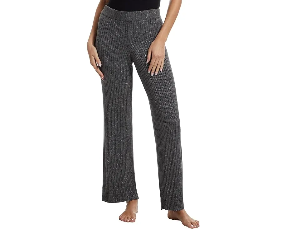 Широкие брюки Barefoot Dreams CozyChic Ultra Lite Lurex Rib с люрексом и эластичной талией