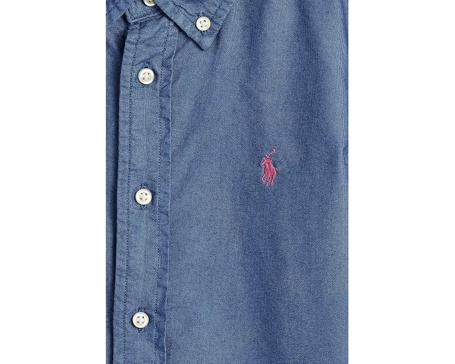 Polo Ralph Lauren Оксфордская рубашка из коттона с вываренной отделкой для малышей