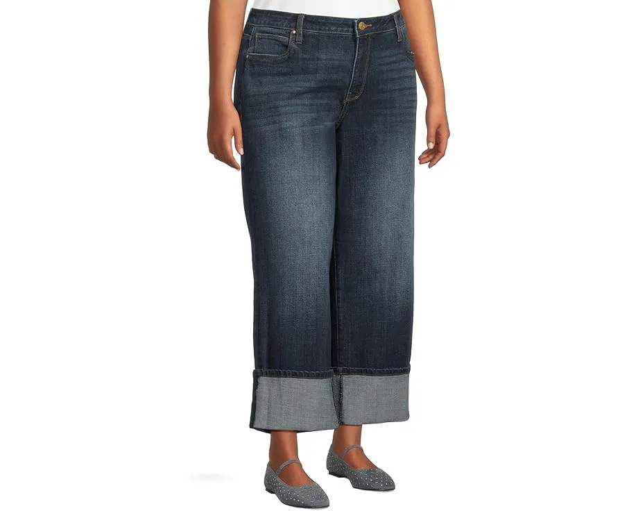Джинсы KUT from the Kloth Plus Sienna High Rise Straight Leg с подворотом 5 дюймов