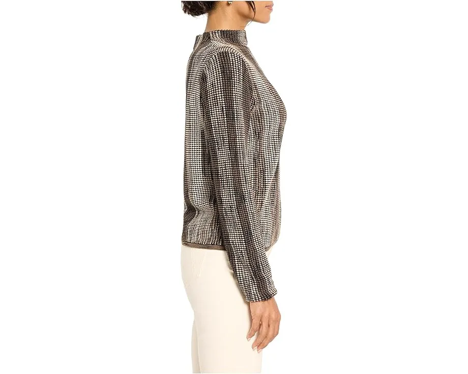 Свитер NIC+ZOE Petite Ombre с пиксельным узором и воронкообразным воротником