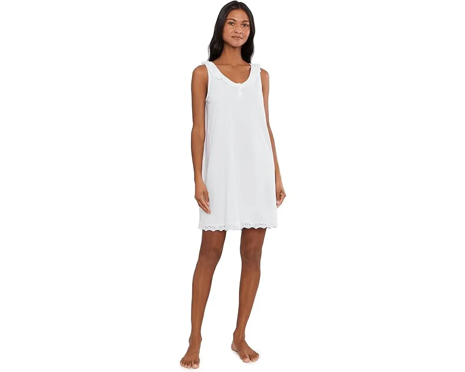 Eyelet Button Flutter Neck Gown