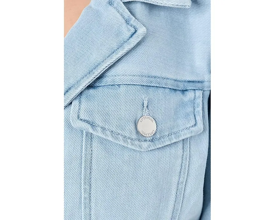 Короткий джинсовый жакет Puff Sleeve Cropped Denim Trucker от Liverpool Los Angeles