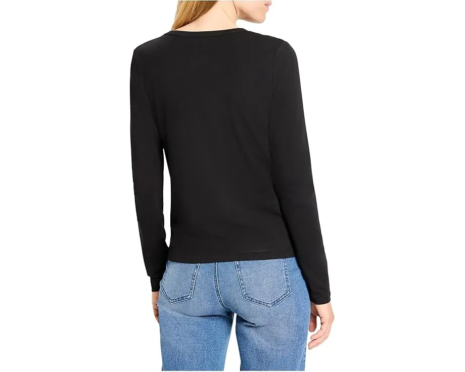 Трикотажная блуза NIC+ZOE Perfect Knit с длинным рукавом и круглым вырезом