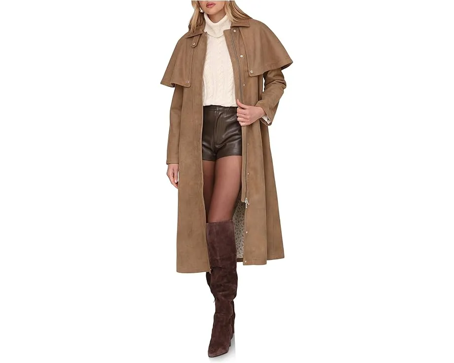 Тренч-пелерина из искусственной замши Faux Suede Cape Trench Coat от Avec Les Filles