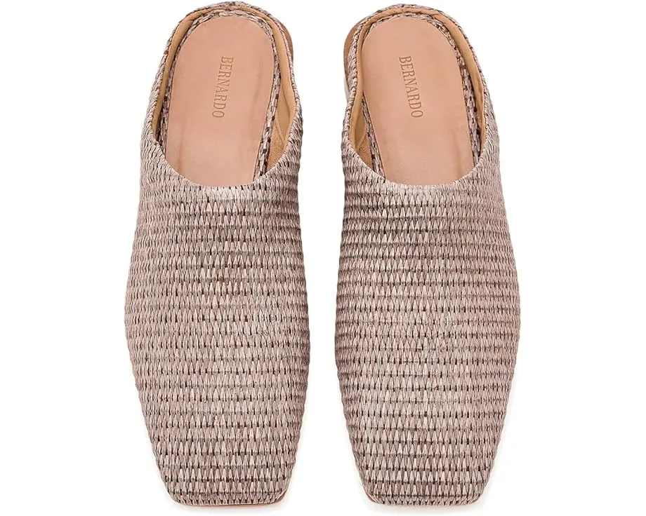 Сандалии Bernardo Porto из рафии с квадратным носком и кожаной подошвой