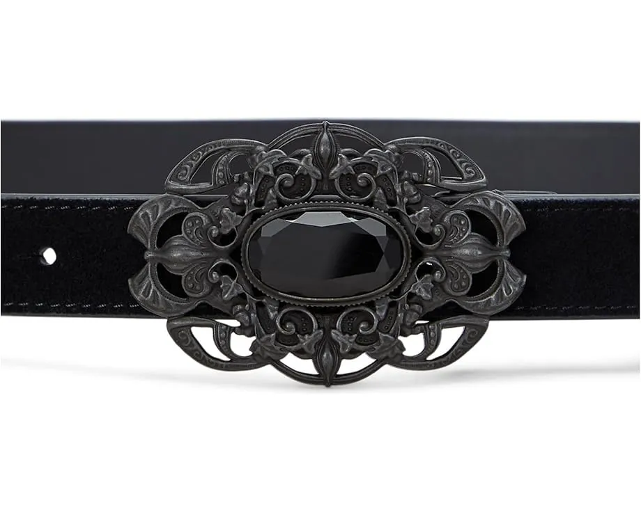 Узкий кожаный ремень Lauren Ralph Lauren с каменной пряжкой