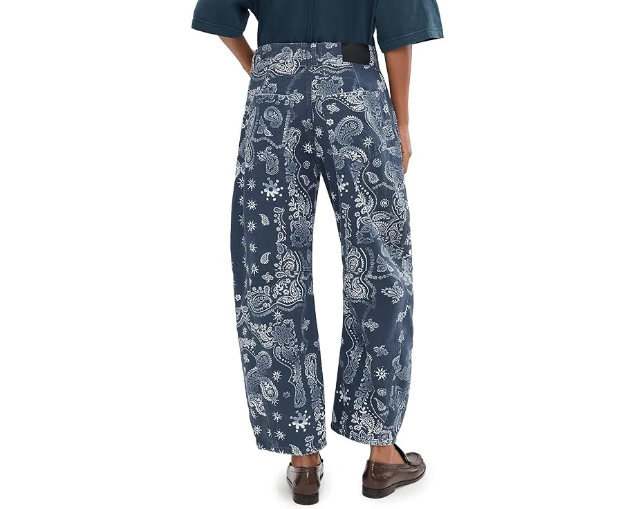 Джинсы Free People Good Luck Printed Barrel с расклешенным силуэтом