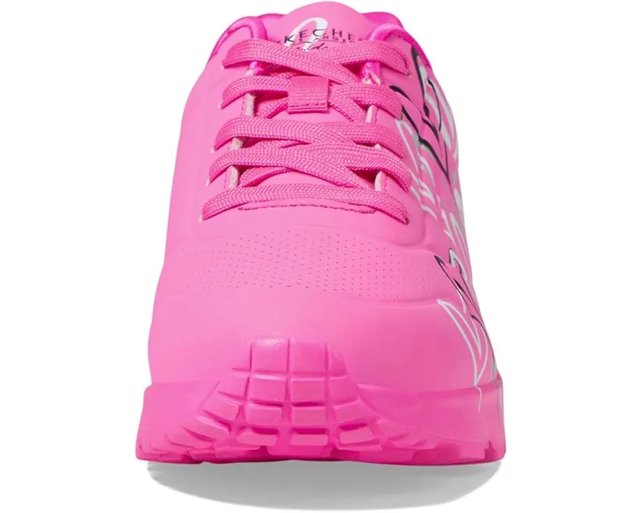 Детские кроссовки Skechers Jgoldcrown Uno Lite Metallic Love с металлическим принтом