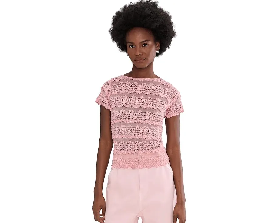 Футболка Free People Angelina Lace с кружевом и сеткой