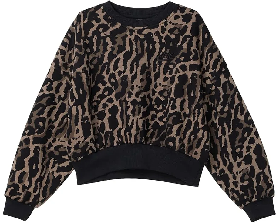 Детский худи Nike Kids Club Fleece Boxy с принтом камуфляж и свободным кроем