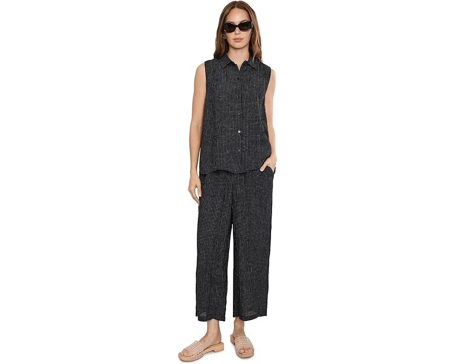 Рубашка с классическим воротником из органического льна Grid от Eileen Fisher