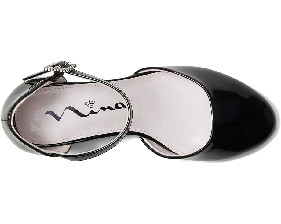 Детские туфли-лодочки Nina Kids Macey с прямым каблуком и кристальной пряжкой