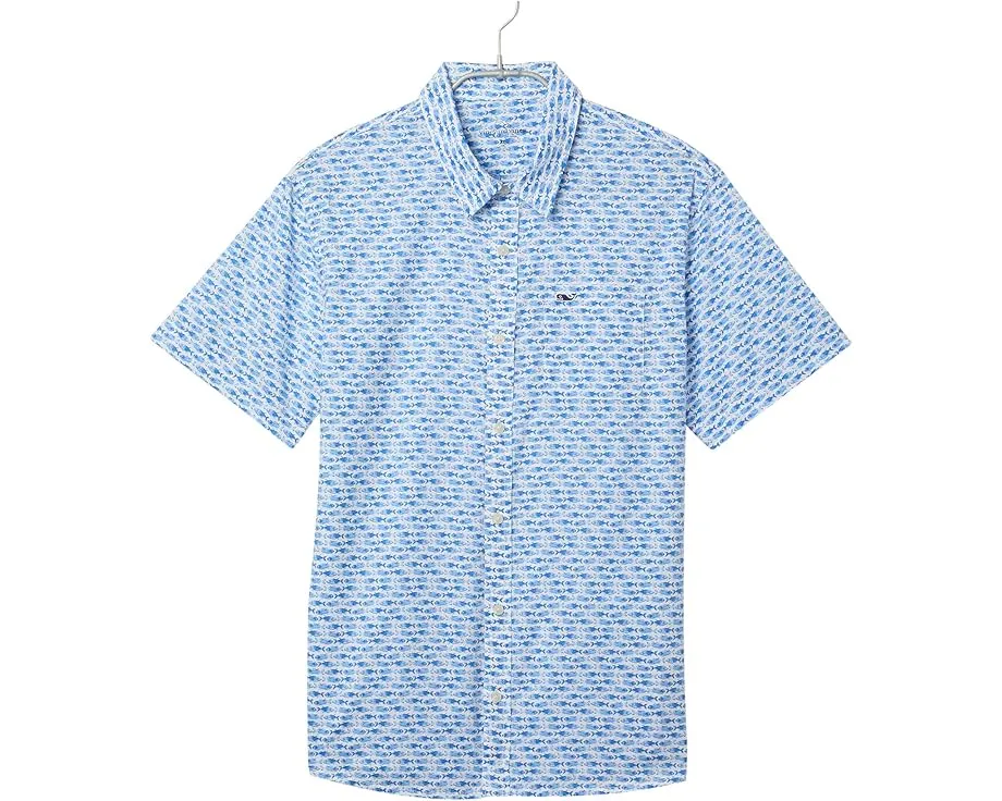 Рубашка Vineyard Vines Kids Printed Short Sleeve с коротким рукавом и принтом