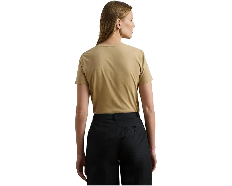 Футболка Lauren Ralph Lauren Petite из хлопкового джерси с вышитым бисером логотипом