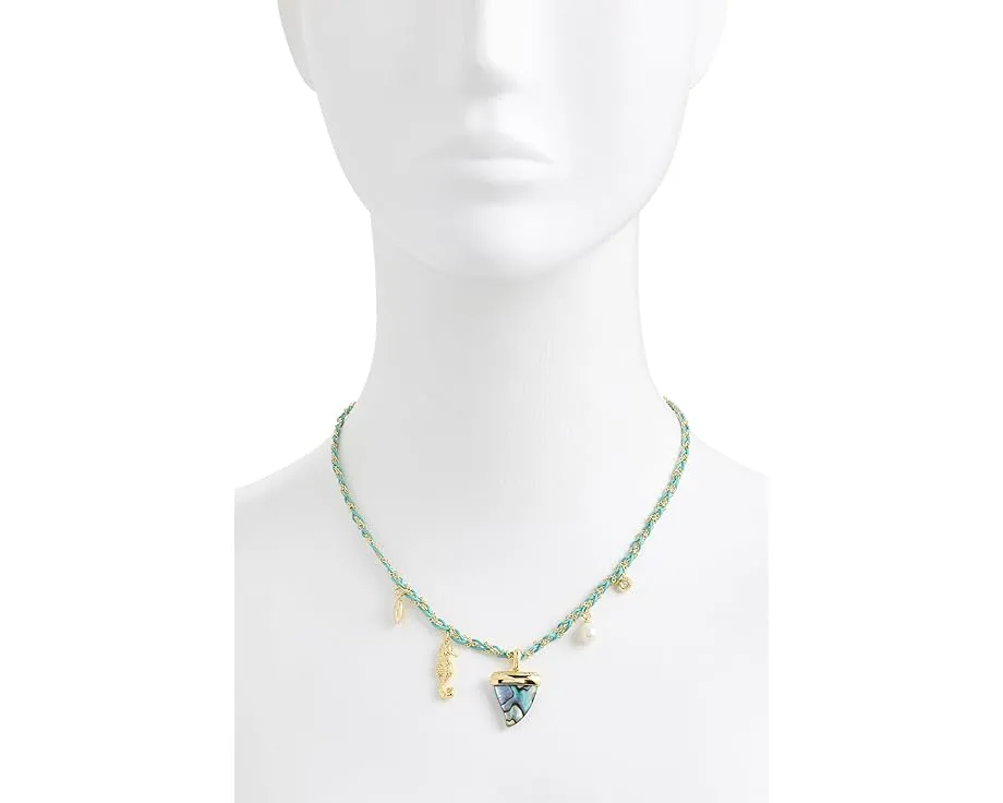 Кулон Kendra Scott Oleana с подвеской в виде морского конька на плетеном цепочке