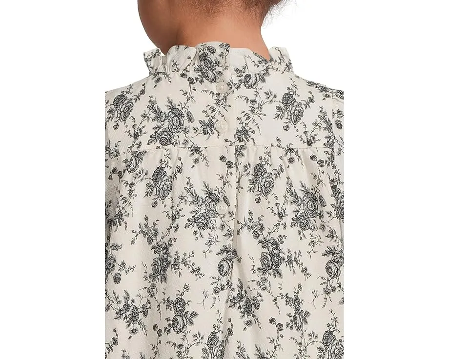 Платье Janie and Jack из твила с цветочным принтом и кружевной отделкой