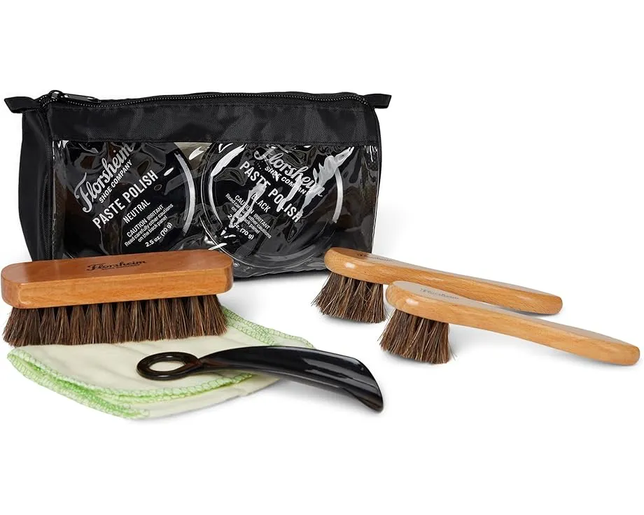 Набор для ухода за обувью Florsheim Deluxe Travel Pack Pro Shine Kit в сумке