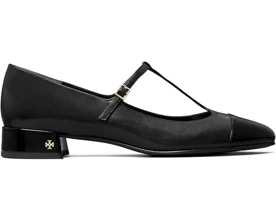 Балетки Tory Burch Cap-Toe T Strap 25MM на блочном каблуке