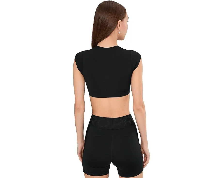 Кроп топ Nike Swim Solid с принтом Swoosh и полной подкладкой