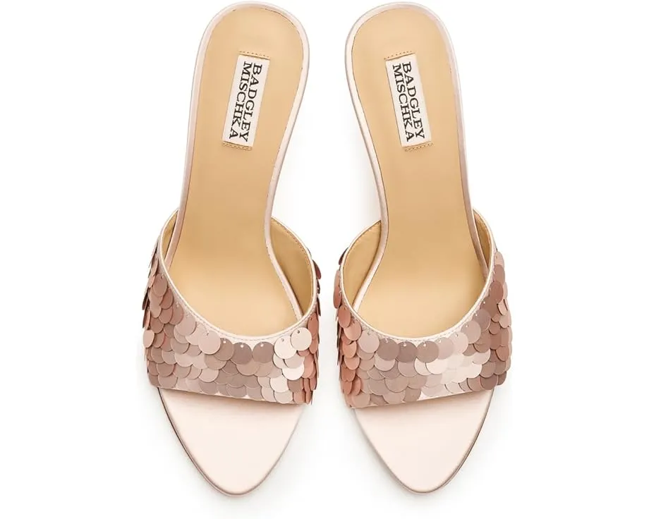 Босоножки Badgley Mischka Winika на устойчивом каблуке с пайетками и открытым носком