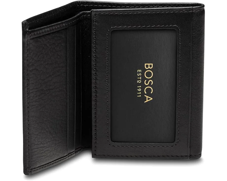 Кошелек тройного сложения Bosca из мягкой кожи Nappa Vitello с шестью карманами