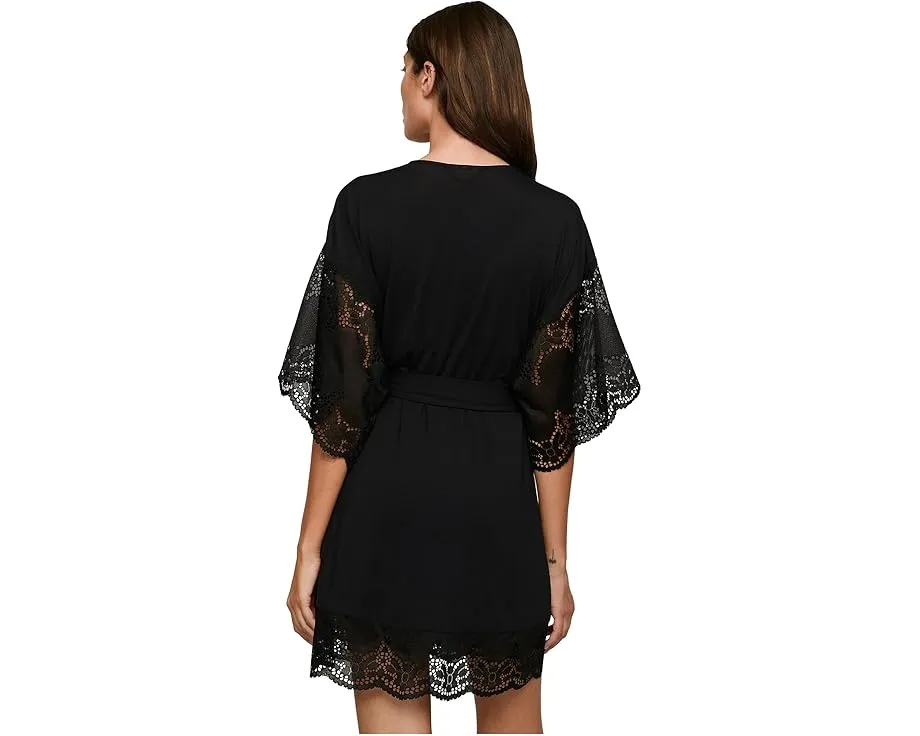 Халат Eberjey Beatrix с кружевом и поясом