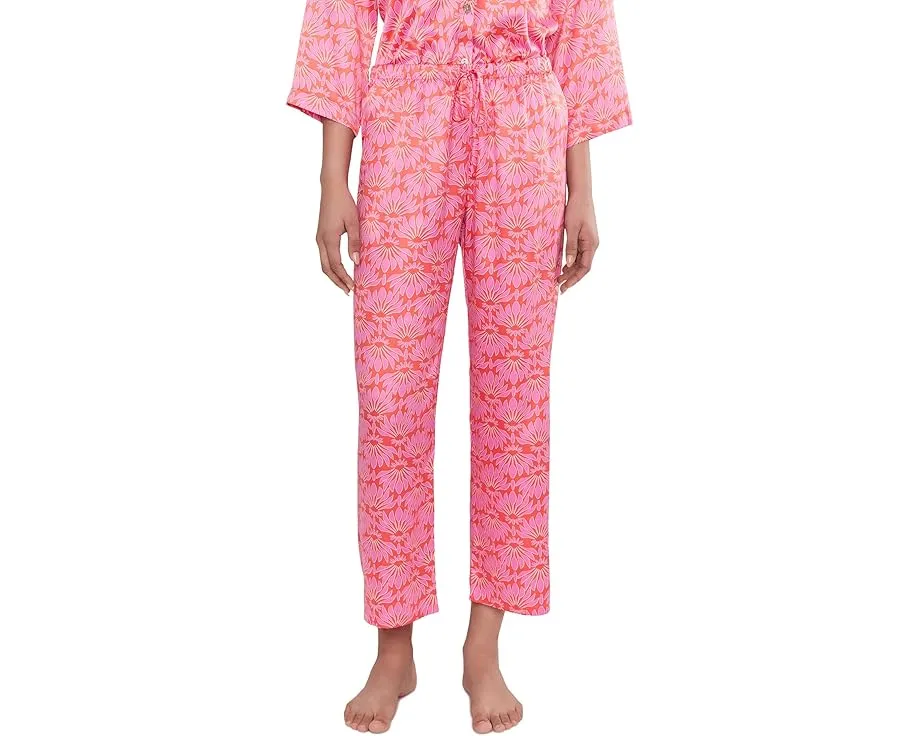 Пижамный набор N by Natori Rhythm из сатина с воротником-стойкой и принтом