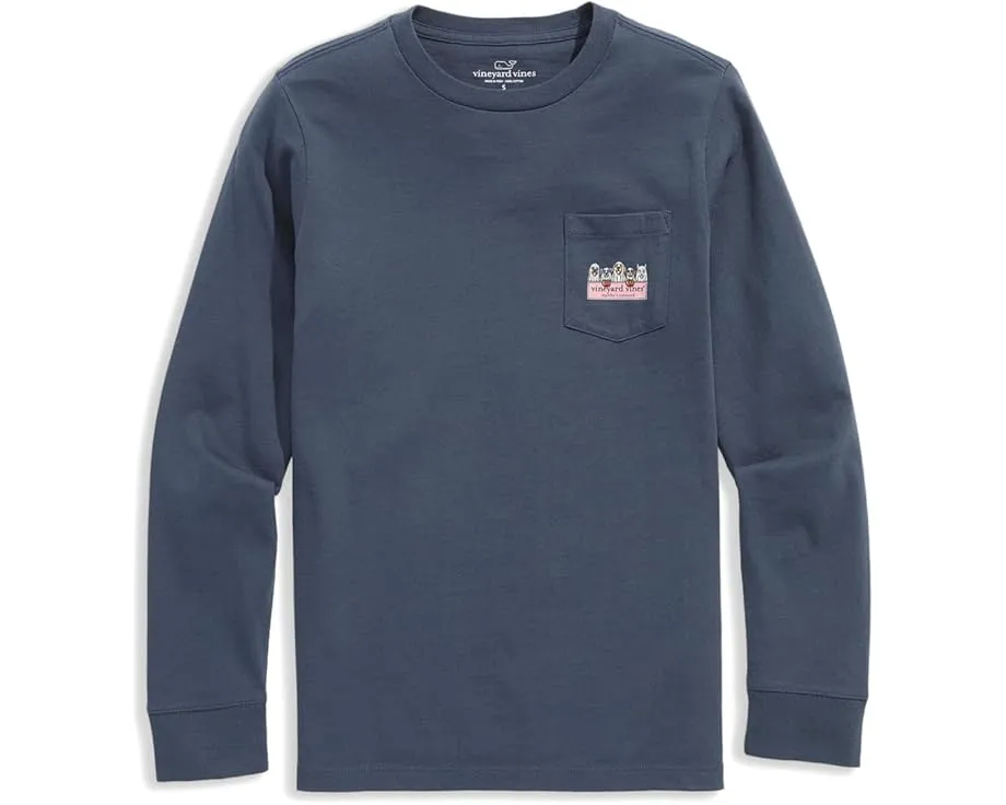 Футболка с длинным рукавом и карманом Ghost Pups Logo Box от Vineyard Vines Kids