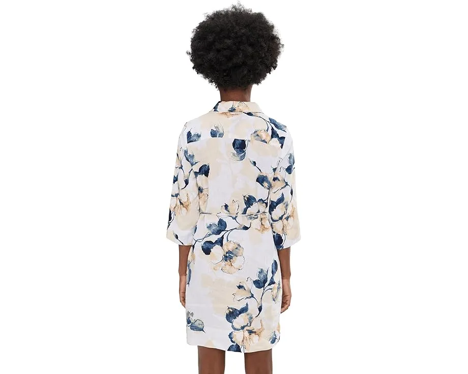 Платье-трапеция Tommy Bahama Beleza Blossom с рукавом 3/4 и воротником