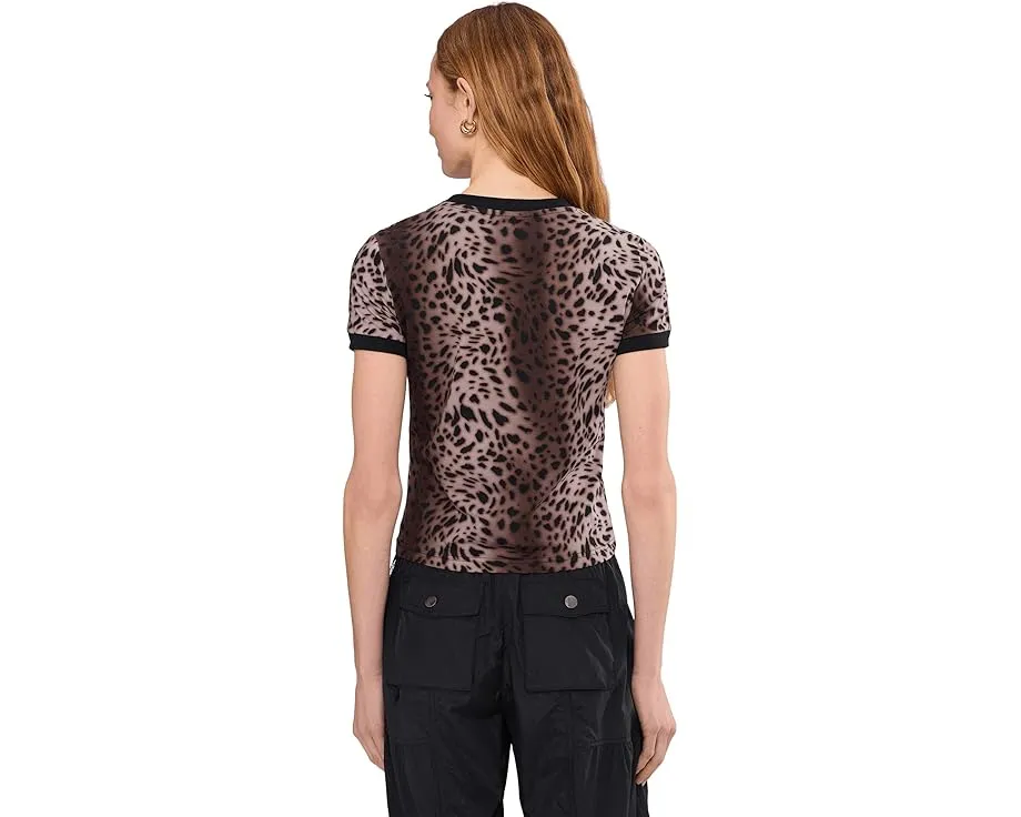 Приталенная футболка PUMA Essentials Graphics Leo Luxe с леопардовым принтом и стразами