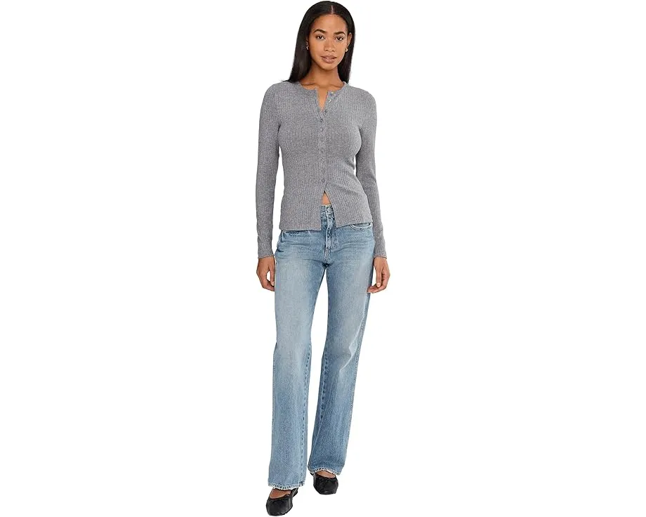 Кардиган Madewell Texture Mock Neck с фактурной вязкой и воротником стойкой