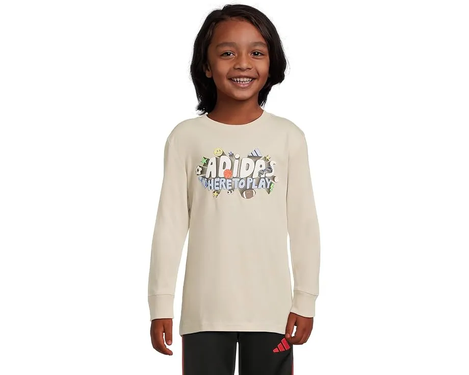 Детская футболка adidas с длинным рукавом и принтом для самовыражения