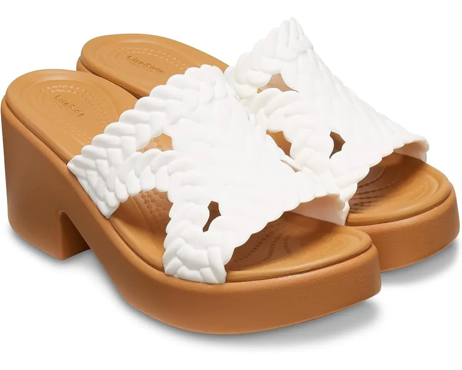 Сланцы Crocs Brooklyn с плетеным верхом и каблуком на платформе