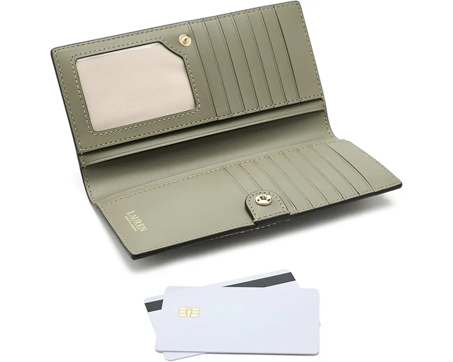Тонкий кожаный бумажник Lauren Ralph Lauren Crosshatch