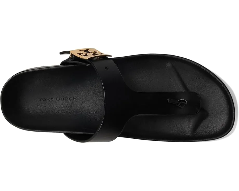 Кожаные сандалии Mellow Thong Sandal от Tory Burch с логотипом и стелькой