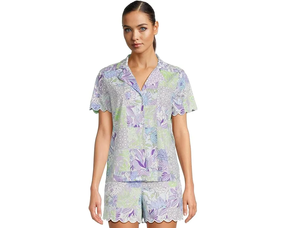 Пижамная блуза Lilly Pulitzer Marlita с воротником и манжетами
