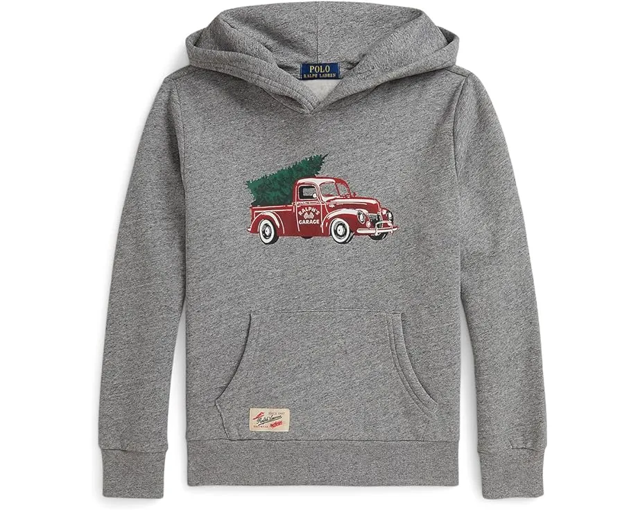 Polo Ralph Lauren Kids худи из флиса с принтом грузовика для подростков с карманом кенгуру