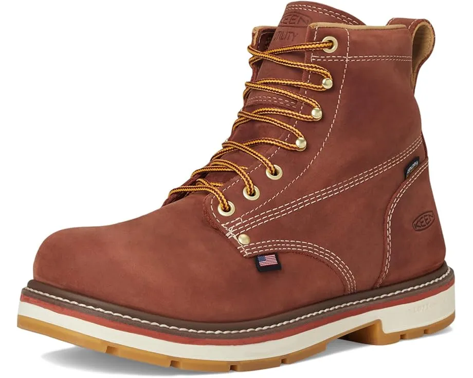 Водонепроницаемые рабочие ботинки KEEN Utility Liberty 6 дюймов с каблуком 90° и кожаным верхом