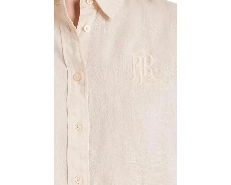 Свободная льняная рубашка Lauren Ralph Lauren из маскарпоне