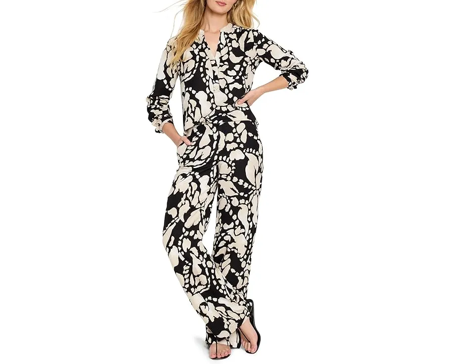 Рубашка NIC+ZOE Evening Petal из льняной ткани с V-образным вырезом