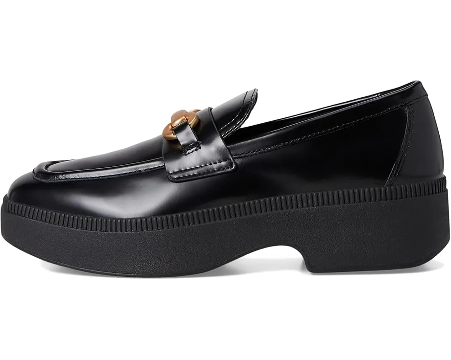 Лоферы FitFlop F-Luma на скрытом клине с пряжкой из гладкой кожи