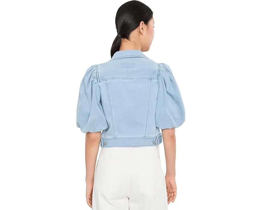 Короткий джинсовый жакет Puff Sleeve Cropped Denim Trucker от Liverpool Los Angeles