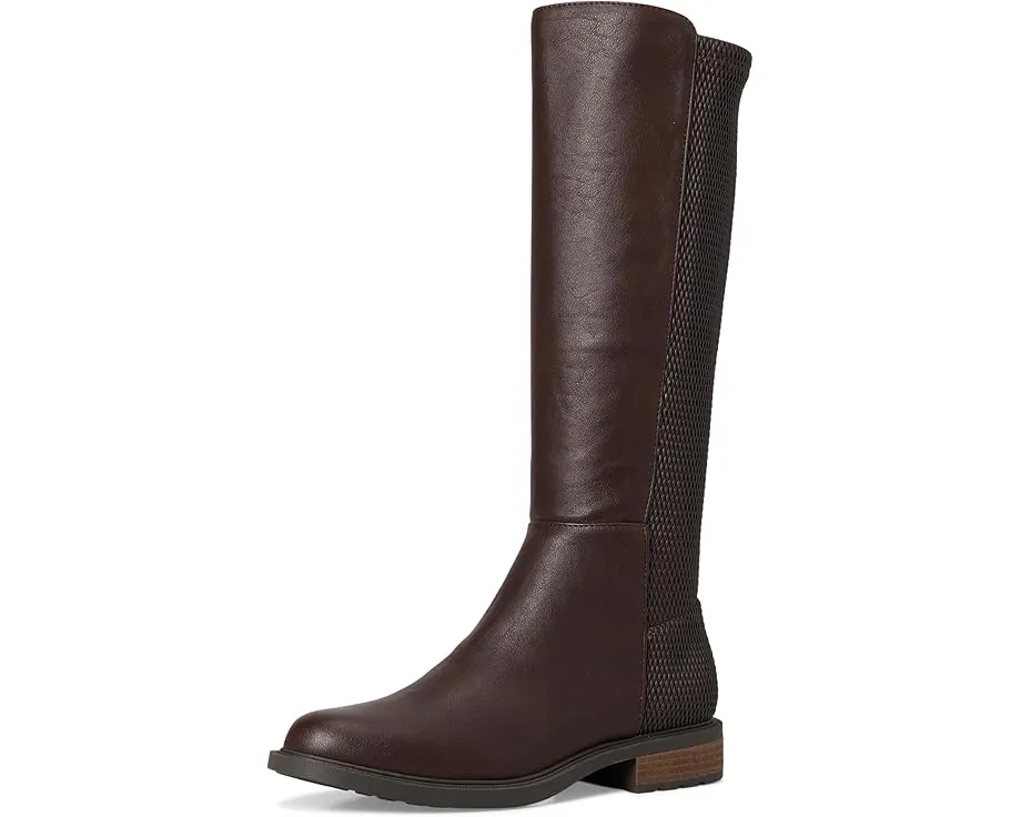 Ботинки Britney до колена с низким каблуком и стеганой спинкой