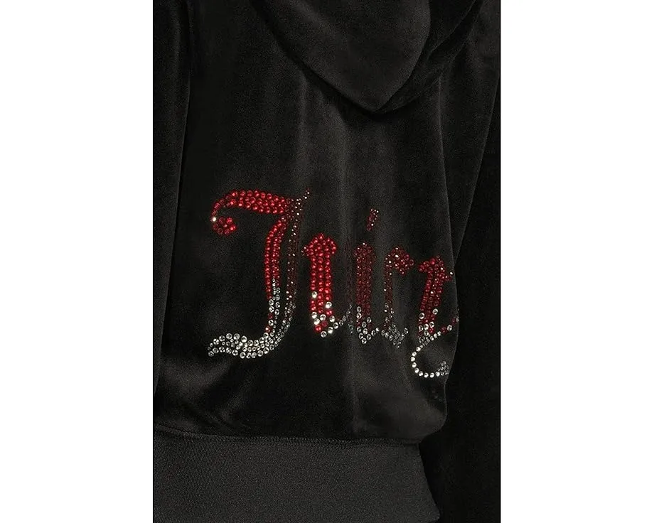 Толстовка Juicy Couture Ombre Hotfix Classic с капюшоном и стразовым логотипом