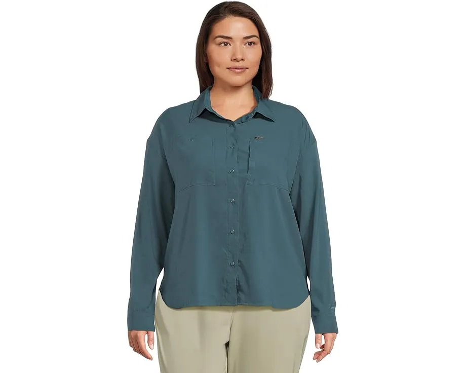 Рубашка Columbia Plus Size Silver Ridge Utility с длинным рукавом и UPF 50