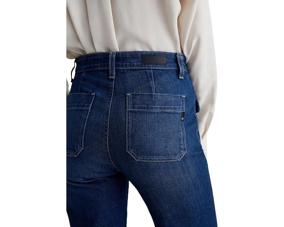 Джинсы AG Jeans Bonnie с расклешенными штанинами и кнопками на карманах