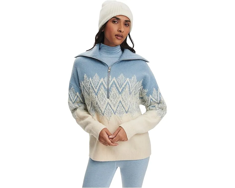 Свитер Varley Hedda Fairisle с полузастежкой молнией и объемным воротником